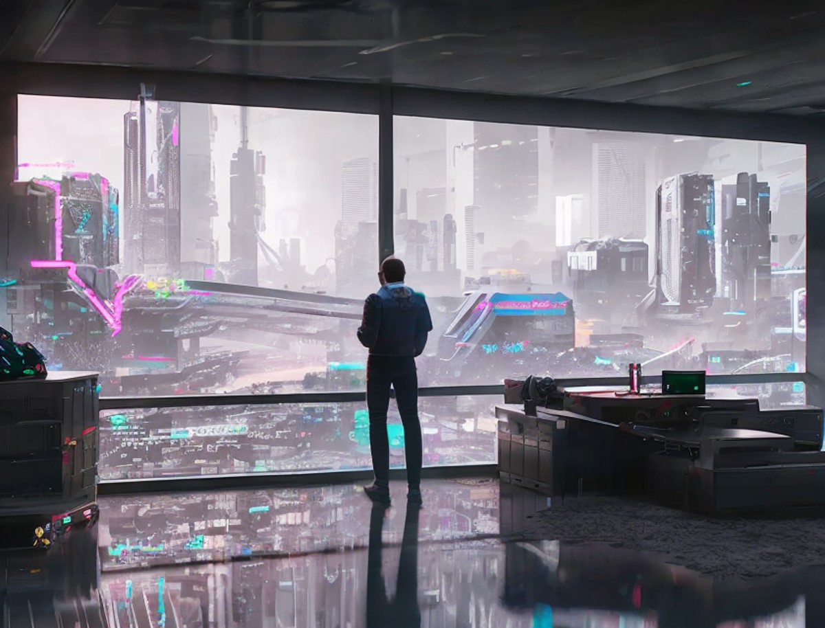 close photo,a man, (indoor hi-tech office:1.2), complex background, cyberpunk 2077  <lora:Cyberpunk 2077:1>